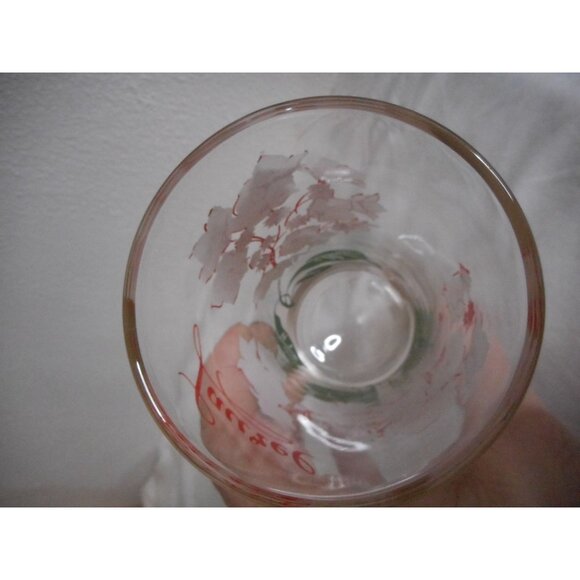 MCM Peanut Butter Drinking Glass Boscul Tumbler Laurel White/red Flowers Estate - Picture 4 of 4